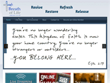 Tablet Screenshot of breathoflifechristiancenter.com